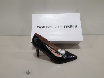 11 X BRAND NEW DOROTHY PERKINS BLACK DRAKE HEELS RRP £276.00