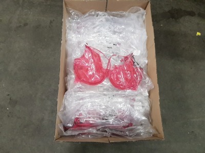 50 X BRAND NEW BAGGED LEPEL RED BRA'S (VARIOUS SIZES IE 36B, 32C, 34D ETC) - IN ONE BOX