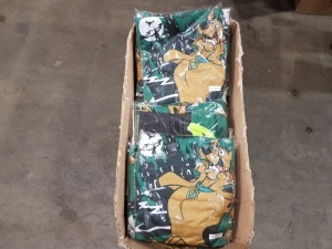 50 X BRAND NEW BAGGED WARNER BROTHERS OFFICIAL BRANDED MERCHANDISE SCOOBY-DOO PYJAMAS (AGE 4/5, 6/7, 7/8 AND 9/10) - IN ONE BOX