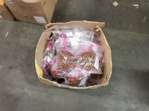 50 X BRAND NEW BAGGED LEPEL LEOPARD BRA'S (VARIOUS SIZES IE 32DD, 34D, 34C ETC) - IN ONE BOX