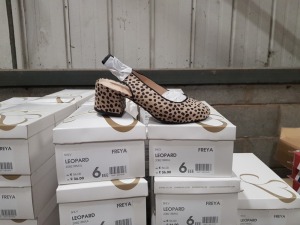 18 X BRAND NEW WOMENS EVANS LEOPARD FREYA SHOES IN SIZES 5EEE AND 6EEE RRP £648.00