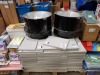 FULL PALLET CONTAINING LARGE QUANTITY OF A3 GREY BOARD MODEL BASES AND 2 X STEELPANS DRUMS