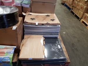 FULL PALLET CONTAINING LARGE QUANTITY OF COLOURMOUNT BLACK BOARDS (594 X 841MM), BLACK CARD (594 X 840MM), WHITE CAR AND LARGE PAPER.