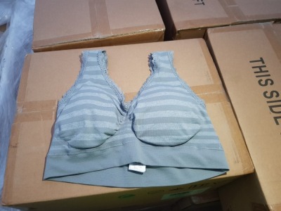 60 X BRAND NEW INDIVIDUALLY PACKAGED AVON THE ONE GREY STRIPED BRA 10-12 - IN 2 BOXES TOTAL RRP £600.00