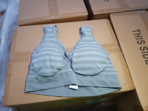 60 X BRAND NEW INDIVIDUALLY PACKAGED AVON THE ONE GREY STRIPED BRA 10-12 - IN 2 BOXES TOTAL RRP £600.00