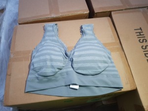 60 X BRAND NEW INDIVIDUALLY PACKAGED AVON THE ONE GREY STRIPED BRA 10-12 - IN 2 BOXES TOTAL RRP £600.00