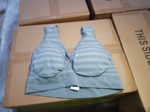 60 X BRAND NEW INDIVIDUALLY PACKAGED AVON THE ONE GREY STRIPED BRA 10-12 - IN 2 BOXES TOTAL RRP £600.00