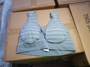 60 X BRAND NEW INDIVIDUALLY PACKAGED AVON THE ONE GREY STRIPED BRA 10-12 - IN 2 BOXES TOTAL RRP £600.00