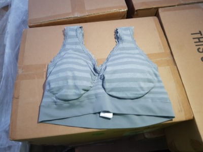 60 X BRAND NEW INDIVIDUALLY PACKAGED AVON THE ONE GREY STRIPED BRA 10-12 - IN 2 BOXES TOTAL RRP £600.00