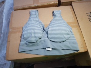 60 X BRAND NEW INDIVIDUALLY PACKAGED AVON THE ONE GREY STRIPED BRA 10-12 - IN 2 BOXES TOTAL RRP £600.00