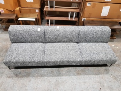 1 X GIANT 3 SEATER GREY FABRIC CONTEMPORARY SOFA