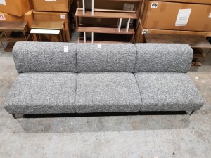 1 X GIANT 3 SEATER GREY FABRIC CONTEMPORARY SOFA