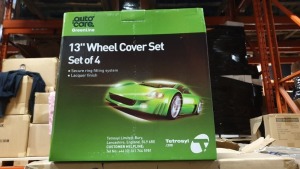 40 X SET OF 4 13" AUTO CARE WHEEL COVER SETS WITH LACQUERED FINNISH ON 1 FULL PALLET - IN 10 BOXES