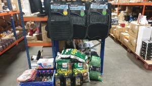 APPROX 20 PIECE MIXED LOT CONTAINING, PREMIUM EQUIP 4pc CAR MET SETS, COMPLETE CHIMANEA FUEL KIT, DE-ICING SALTS, CAR PLAN SCRAPERS AND INSTA BBQS AND BBQ FUEL ETC.