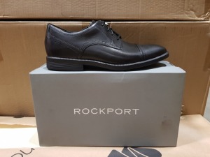 12 X BRAND NEW BOXED MENS BLACK ROCKPORT SHOES (SIZE 7.5) - IN 2 BOXES