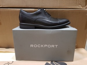 12 X BRAND NEW BOXED MENS BLACK ROCKPORT SHOES (SIZE 7.5) - IN 2 BOXES