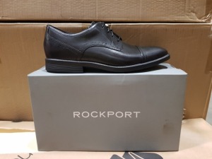 12 X BRAND NEW BOXED MENS BLACK ROCKPORT SHOES (SIZE 7.5) - IN 2 BOXES