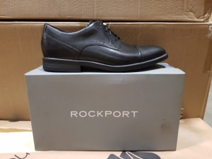 12 X BRAND NEW BOXED MENS BLACK ROCKPORT SHOES (SIZE 7.5) - IN 2 BOXES