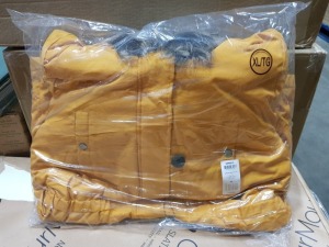 8 X BRAND NEW PACKAGED ONLY PARKA JACKET (VARIOUS SIZES) IN DUSTY YELLOW. TOTAL RRP £400.00