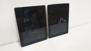 2 X APPLE IPADS IN BLACK AND SILVER BOTH 16GB STORAGE (LOCKED FOR SPARES ONLY)
