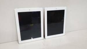 2 X APPLE IPADS IN WHITE AND SILVER (LOCKED FOR SPARES ONLY)
