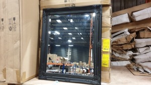 6 X BRAND NEW ORNATE MIRRORS - 66 X 56 X 3.4cm - COLOUR BLACK