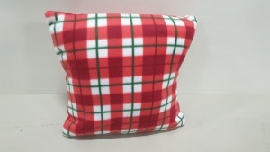30 X BRAND NEW JDW RED CHECK CUSHIONS (43 X 43cm) - IN 10 BOXES