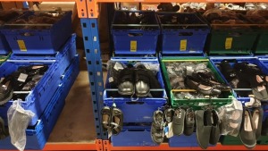 APPROX £600 RETAIL VALUE OF CHILDRENS BLACK FOOTWEAR IN VARIOUS STYLES & SIZES IN 5 TRAYS (NOT INCLUDED) - NOTE: ITEMS ARE SIMPLE MAGNETIC SECURITY TAGGED