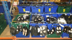 APPROX £600 RETAIL VALUE OF CHILDRENS BLACK FOOTWEAR IN VARIOUS STYLES & SIZES IN 5 TRAYS (NOT INCLUDED) - NOTE: ITEMS ARE SIMPLE MAGNETIC SECURITY TAGGED