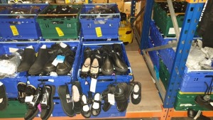 APPROX £600 RETAIL VALUE OF CHILDRENS BLACK FOOTWEAR IN VARIOUS STYLES & SIZES IN 5 TRAYS (NOT INCLUDED) - NOTE: ITEMS ARE SIMPLE MAGNETIC SECURITY TAGGED