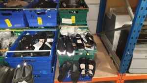 APPROX £600 RETAIL VALUE OF CHILDRENS BLACK FOOTWEAR IN VARIOUS STYLES & SIZES IN 5 TRAYS (NOT INCLUDED) - NOTE: ITEMS ARE SIMPLE MAGNETIC SECURITY TAGGED