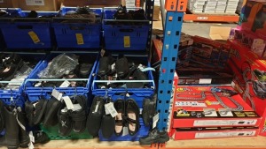 APPROX £600 RETAIL VALUE OF CHILDRENS BLACK FOOTWEAR IN VARIOUS STYLES & SIZES IN 5 TRAYS (NOT INCLUDED) - NOTE: ITEMS ARE SIMPLE MAGNETIC SECURITY TAGGED