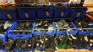 APPROX £600 RETAIL VALUE OF CHILDRENS BLACK FOOTWEAR IN VARIOUS STYLES & SIZES IN 5 TRAYS (NOT INCLUDED) - NOTE: ITEMS ARE SIMPLE MAGNETIC SECURITY TAGGED