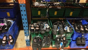 APPROX £600 RETAIL VALUE OF CHILDRENS BLACK FOOTWEAR IN VARIOUS STYLES & SIZES IN 5 TRAYS (NOT INCLUDED) - NOTE: ITEMS ARE SIMPLE MAGNETIC SECURITY TAGGED