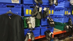 APPROX £600 RETAIL VALUE OF CHILDRENS BLACK FOOTWEAR IN VARIOUS STYLES & SIZES AND CHILDRENS BLUE WINTER BOOTS IN 5 TRAYS (NOT INCLUDED) - NOTE: ITEMS ARE SIMPLE MAGNETIC SECURITY TAGGED