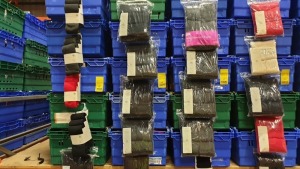 £400-£500 RETAIL VALUE OF CHILDRENS TIGHTS IN VARIOUS STYLES AND SIZES IN 5 TRAYS (NOT INCLUDED)