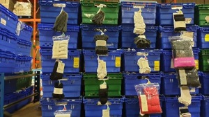 £400-£500 RETAIL VALUE OF CHILDRENS TIGHTS AND SOCKS IN VARIOUS STYLES AND SIZES IN 5 TRAYS (NOT INCLUDED)