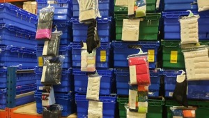 £400-£500 RETAIL VALUE OF CHILDRENS VESTS, MENS SOCKS AND GIRLS BRIEFS IN VARIOUS STYLES AND SIZES IN 5 TRAYS (NOT INCLUDED)