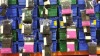 £400-£500 RETAIL VALUE OF CHILDRENS TIGHTS AND SOCKS IN VARIOUS STYLES AND SIZES IN 5 TRAYS (NOT INCLUDED)