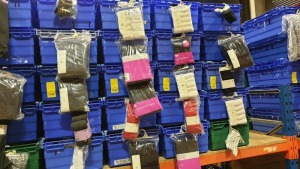 £400-£500 RETAIL VALUE OF CHILDRENS TIGHTS AND SOCKS IN VARIOUS STYLES AND SIZES IN 5 TRAYS (NOT INCLUDED)