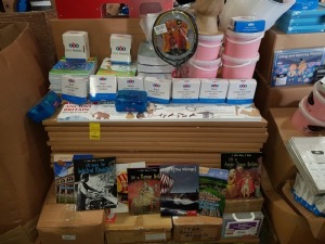 FULL PALLET CONTAINING LARGE QUANTITY OF ASSORTED BRAND NEW STATIONERY/EDUCATIONAL EQUIPMENT IE TTS BLACK JUMBO DRY WIPE MARKERS, 2.5KG POWDER PAINT, ANCIENT BRITAIN TIMELINE, EXERCISE BOOKS, CHILDRENS HISTORY BOOKS, STAMP SET ETC