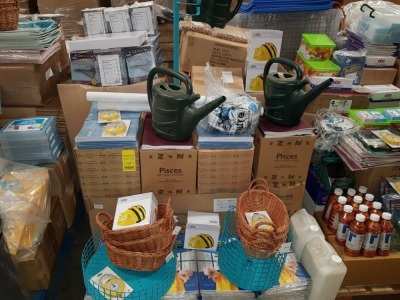 FULL PALLET CONTAINING LARGE QUANTITY OF ASSORTED BRAND NEW STATIONERY/EDUCATIONAL EQUIPMENT IE MITRE SIZE 5 FOOTBALL, EXERCISE BOOKS, A CAT IN A JET LETTERS & SOUNDS, GUIDED READING FICTION BOOK COLLECTION, NUMERACY CAN U CARDS, BEE BOT RECHARGEABLE PROG
