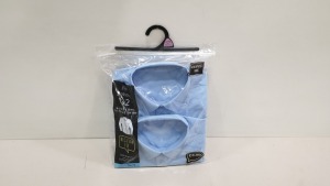 50 X BRAND NEW LIGHT BLUE PACKS OF 2 BOYS LONG SLEEVED SHIRTS - SIZES 12-13Y