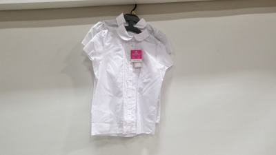 50 X PACKS OF 2 EASY IRON WHITE BLOUSES SIZE 9-10YEARS