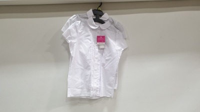 50 X PACKS OF 2 EASY IRON WHITE BLOUSES SIZE 9-10YEARS