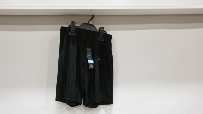 100 X PACKS OF 2 UNISEX BLACK SHORTS 9-10YEARS