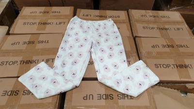52 X CHILDREN'S OWL FLEECY PYJAMA BOTTOMS AGE 7-8 YEARS IN 2 CARTONS