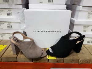15 X BRAND NEW BOXED (DOROTHY PERKIN'S) WOMEN'S SHOES IN VARIOUS STYLES/SIZES RRP FROM £28.OO - £79.00 PER PAIR