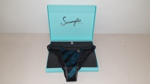 50 X SCRUMPIES OF MAYFAIR DRAGONSNAP ICE TANGA BRIEFS - SIZES 8-16 (1-5) WITH BAG OF 50 CHARMS AND 25 PRESENTATION BOXES - ORIG RRP £35 EACH (£1750 TOTAL)