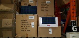 50 X (AUTO CARE) GREEN TARTAN PICNIC RUG - CONTAINED IN 5 BOXES
